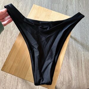 Classic Black High Cut Bikini Bottoms Cheeky Fit